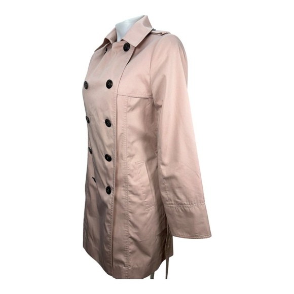 MAYSON GRAY Pink Trench Coat Double Button Waist Belt Knee Length Size 2 - Picture 5 of 16